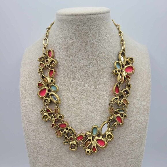 J Crew Multi Color Crystal and Resin Statement Necklace - Picture 2 of 8